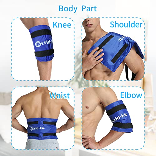 Paquete de hielo rodilla grande para lesiones, Bolsa gel compresa fría y caliente par Cirugía, alivio del dolor de artritis, terapia reutilizable flexible en rodilla, espalda, muslo, espinilla, pierna