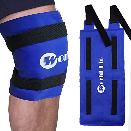 Paquete de hielo rodilla grande para lesiones, Bolsa gel compresa fría y caliente par Cirugía, alivio del dolor de artritis, terapia reutilizable flexible en rodilla, espalda, muslo, espinilla, pierna