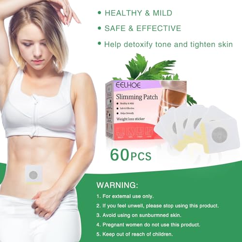 Parches Para Adelgazar, 60 Peizas Slimming Patches, Parches Adelgazantes Abdomen Adelgazar Rapido y Efectivo Para Barriga de Cerveza