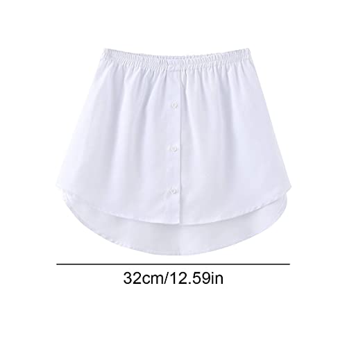 Parte superior inferior ajustable con capas para mujer, Extensores de Camisa Falsa Mujer Falda Falsa Camisa Bajo Capas Falsas Ajustables Camisa Falda Falsa de Barrido Inferior (Blanco)