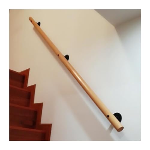 Pasamanos Barandilla de escalera antideslizante de madera, Barandilla de Madera de Seguridad para Niños para interiores al aire libre Loft, Grueso Robusto Durable Kit completo de barandilla de escaler