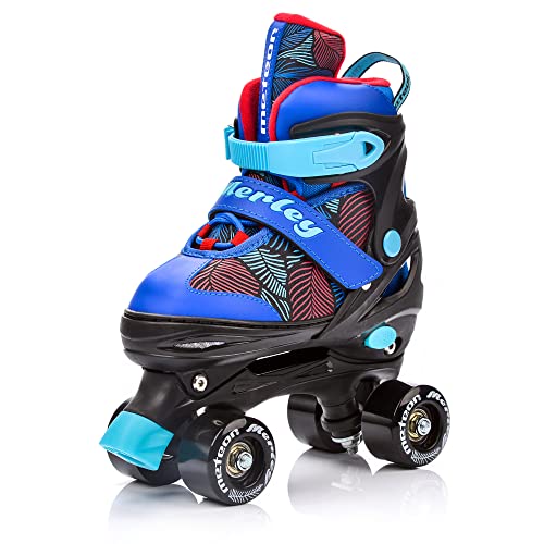 Patines 4 Ruedas Ajustable Disco Roler Skate Patines en Paralelo Retro Quad Skate Patines para Niños Adolescentes y Adultos tamaño Ajustable del Zapato (M 35-38, MERLEY)