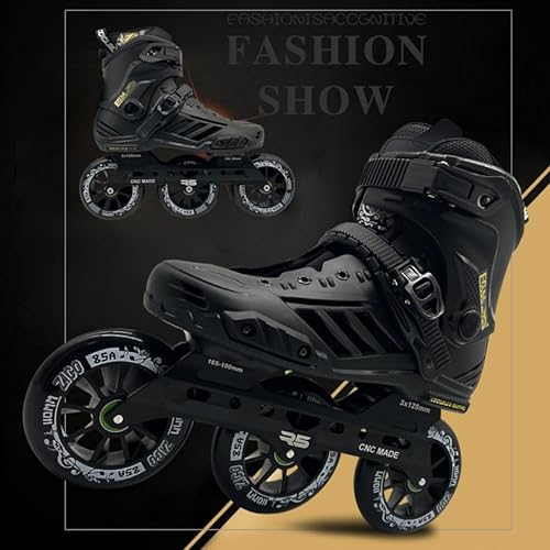 Patines En Línea para Adultos, 3 X 110MM Rueda Patinaje para Mujeres Y Hombres, Profesionales De Patinaje De Velocidad En Línea para Principiantes(Size:44,Color:Black)