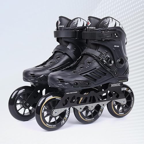 Patines En Línea para Adultos, 3 X 110MM Rueda Patinaje para Mujeres Y Hombres, Profesionales De Patinaje De Velocidad En Línea para Principiantes(Size:44,Color:Black)