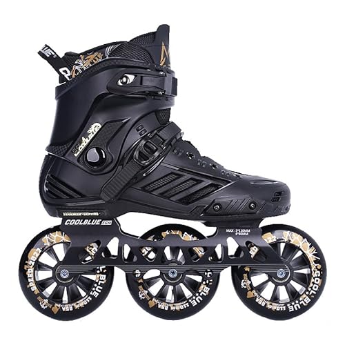 Patines En Línea para Adultos, 3 X 110MM Rueda Patinaje para Mujeres Y Hombres, Profesionales De Patinaje De Velocidad En Línea para Principiantes(Size:44,Color:Black)