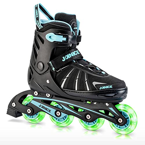 Patines en línea Profesionales con tecnología patentada NiceFit, 8 Tallas Ajustables, Parte Superior de Malla Transpirable con Ruedas iluminadas