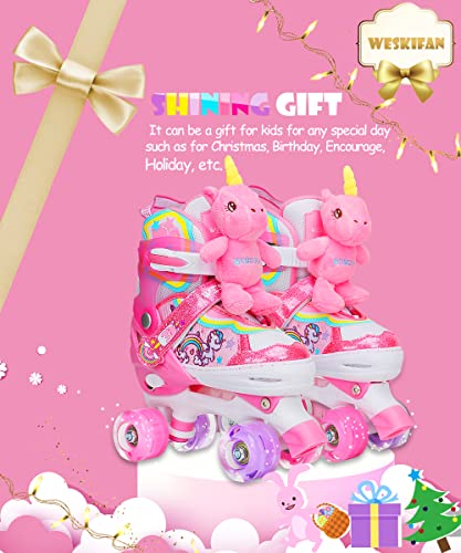 Patines Muñeca Unicornio para Niñas Patines Ajustables Patines 4 Ruedas con Luminación LED para Niñas Niños Principiantes Regalo de cumpleaños Navidad