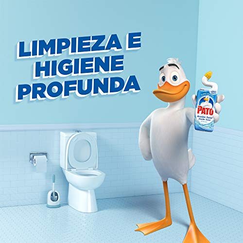 Pato - WC Acción Total limpiador para inodoro Oceano, limpia y perfuma, 750ml (2 x Duo Pack, 4 unidades)