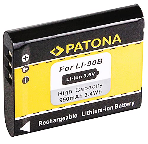 PATONA 2X Bateria Li-90B Compatible con Olympus Stylus Tough TG-6, TG-5, TG-4, TG-3, TG-2, TG-1