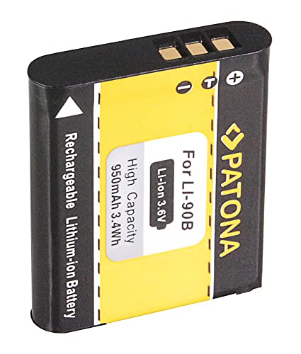 PATONA 2X Bateria Li-90B Compatible con Olympus Stylus Tough TG-6, TG-5, TG-4, TG-3, TG-2, TG-1