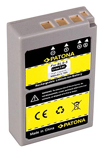 PATONA Bateria BLS-5 Compatible con Olympus BLS-50, OMD E-M10, Stylus 1, Pen E-PL5, E-PL6, E-PL7