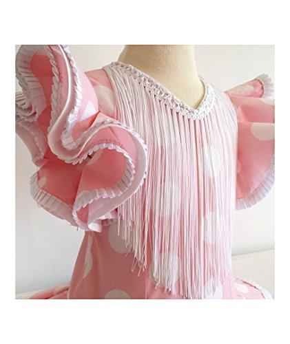 Patrón de ropa vestido niña flamenca, con vídeo para ayudarte a realizarlo. Talla 1 a 8 años. Patrón multitalla en papel.