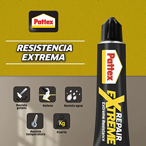 Pattex Repair Extreme, pegamento multiusos que no contrae, pegamento resistente a las vibraciones, pegamento extrafuerte para interiores y exteriores, 1 x 20 g, tubo