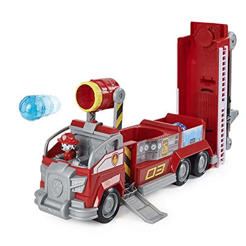 Paw Patrol 6060444 Camión de Bomberos Marshalls Transforming Movie City con Escalera Extensible, Luces y Sonidos y Figura de acción Coleccionable, Juguetes para niños a Partir de 3 años, Multicolor