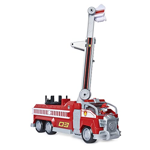 Paw Patrol 6060444 Camión de Bomberos Marshalls Transforming Movie City con Escalera Extensible, Luces y Sonidos y Figura de acción Coleccionable, Juguetes para niños a Partir de 3 años, Multicolor