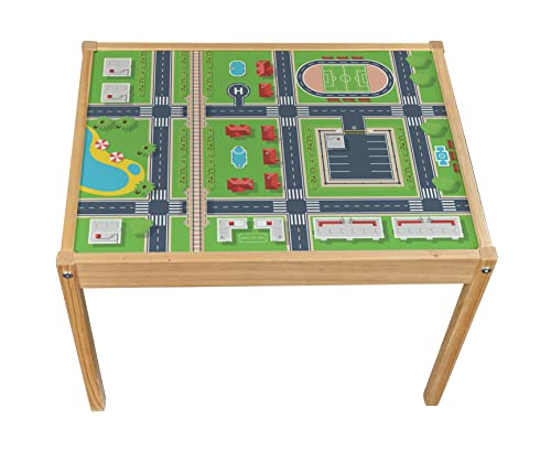 Pegatina de mesa para niños con fácil limpieza (solo compatible con IKEA Latt Table (ciudad y carreteras)