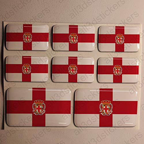 Pegatinas Almeria España Resina, 8 x Pegatinas Relieve 3D Bandera Almeria España Adhesivo Vinilo