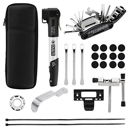 peinat Kit de Herramientas para Bicicleta, 16 en 1 Multiherramienta para Reparación de Pinchazos y Cadena, para MTB, Carretera, Montaña