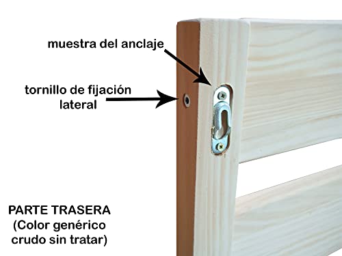 PEJECAR Cabecero Ibiza Fabricado en Madera Maciza de Pino insigni, Estilo Nórdico, para Montar en casa | Cabezal Madera Pino | Matrimonio y Juvenil (para Camas de 105 (110 x 110 cm), Roble)