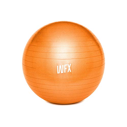 Pelota de Ejercicio »Orion« con la Bomba/Pelota Gimnasia Resistente para Sentarse y para Practicar Ejercicio/Bola inflada/Pelota Pilates Fitness 65 cm/Naranja