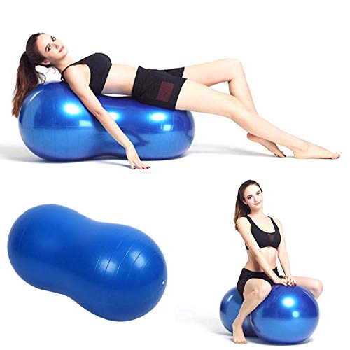 Pelota de gimnasia con forma de cacahuete, para yoga, pilates, pequeños ejercicios, antipinchazos, incluye bomba de pelota, 90 cm