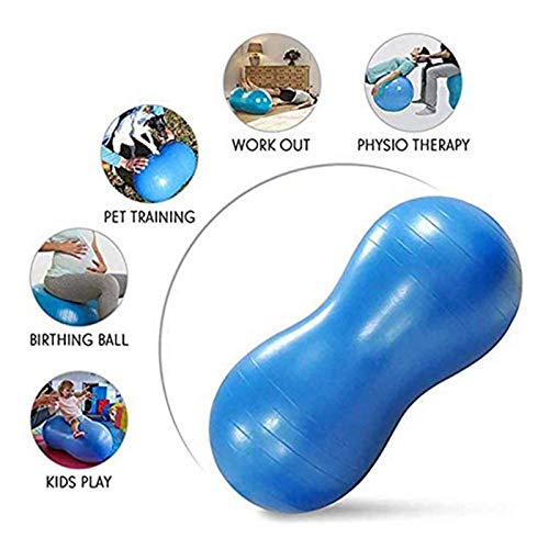 Pelota de gimnasia con forma de cacahuete, para yoga, pilates, pequeños ejercicios, antipinchazos, incluye bomba de pelota, 90 cm