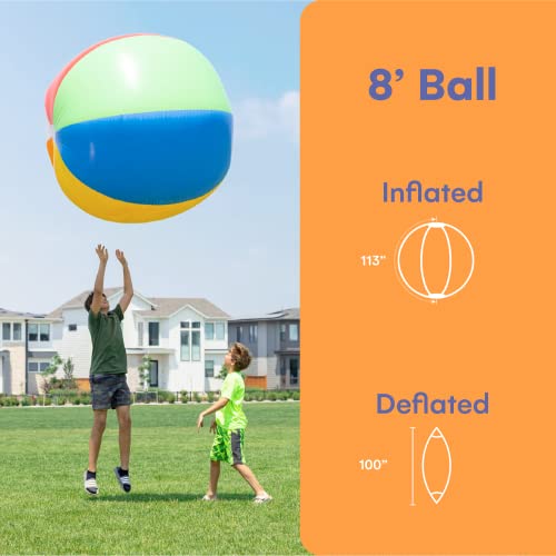 Pelota de playa inflable gigante de 6 pies, para la piscina, la playa, las fiestas de verano y los regalos | 1 gigante gigante explota las pelotas de playa de color arco iris, 72 cm de altura