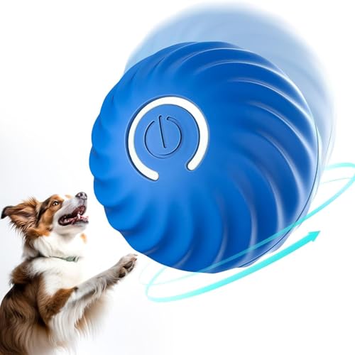 Pelota interactiva para perros – Bola inteligente de movimiento automático, bola giratoria para perro, bola de perro en movimiento, duradera y resistente al desgaste para mascotas, caza, persecución