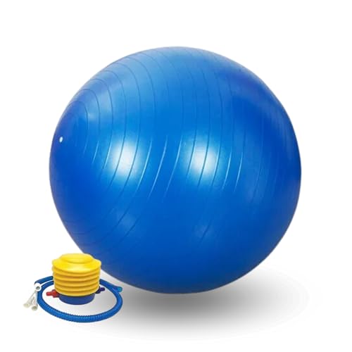 Pelota Yoga 45 cm. Pelota de Pilates Antideslizante. Pelota de Entrenamiento, Fitness, Equilibrio, Deporte. Pelota de PVC para Relajación, Dolor de Espalda. Antiexplosión. (Inflador Incluido)