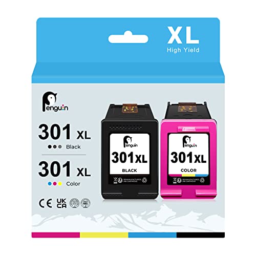 Penguin 301XL Cartucho de Tinta Remanufacturado para HP 301 XL Deskjet 1050 1510 1512 2050 2510 2540 2544 3050 3054 3059a Envy 4500 4508 5530 5535 4502 OfficeJet 2620 4630 4635 4636 Impresora