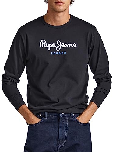 Pepe Jeans Eggo Long N, Camiseta para Hombre, Negro (Black), L