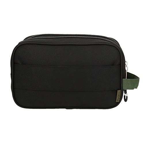 Pepe Jeans Luca Neceser Dos Compartimentos Adaptable Negro 26x16x12 cms Poliéster