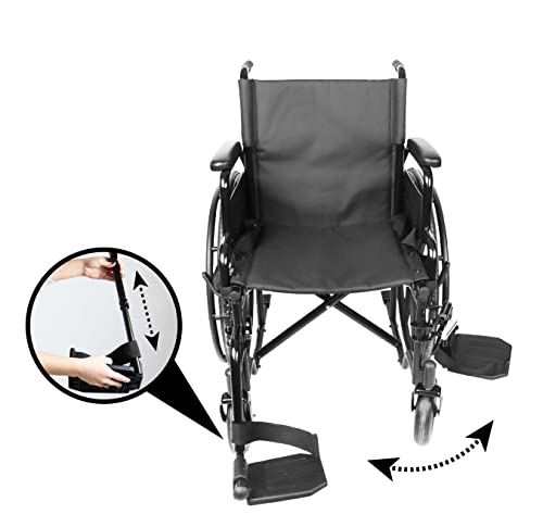 PEPE - Silla de Ruedas Autopropulsable para Adultos, Sillas de Ruedas Plegable Ligera de Paseo para Ancianos, Silla Ruedas de Acero para Personas Mayores, Silla con Ruedas para Minusválidos