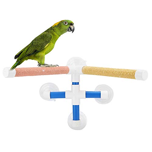 Perca Baño Loros，Perchas para Loros Poste para PáJaros Poste Ducha PáJaros Accesorios para Perchas Jaulas Periquitos con Ventosas para PáJaros PequeñOs Periquitos CacatúAs Cotorras Agapornis