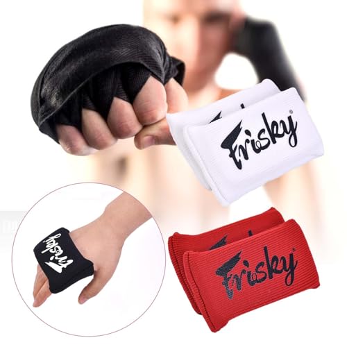 perfeclan Protectores de Nudillos, Gel de Boxeo, Protector de Manos, Gel de Fitness, Vendas de Gel Acolchadas para Nudillos para Deportes, Kickboxing, Artes, Blanco y Rojo