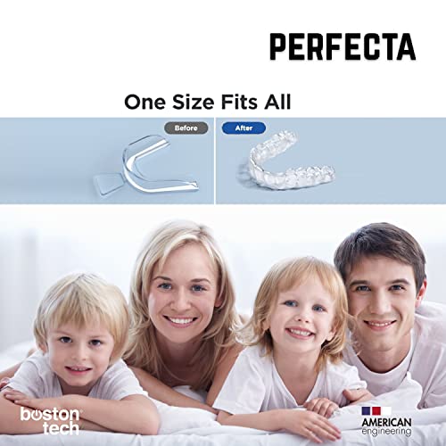 Perfecta Férula de Descarga Nocturna. 10 Protectores Dentales Ajustables. 1 Estuche. Ideal Contra Bruxismo, Rechinar los Dientes, los Trastornos del ATM, Práctica Deportiva. Sin BPA