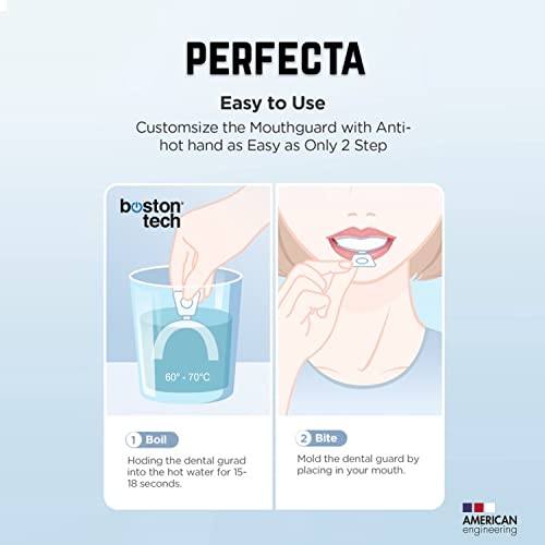 Perfecta Férula de Descarga Nocturna. 10 Protectores Dentales Ajustables. 1 Estuche. Ideal Contra Bruxismo, Rechinar los Dientes, los Trastornos del ATM, Práctica Deportiva. Sin BPA