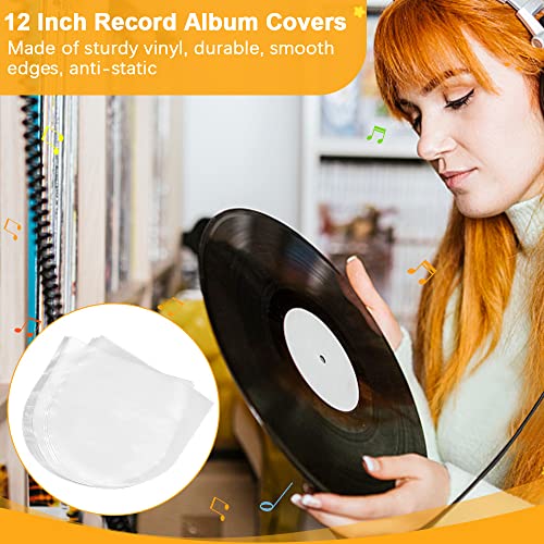 PERFETSELL 50 Pcs Fundas Interiores para Discos de Vinilo 12 Pulgadas Fundas Antiestaticas Discos LP Vinilo Proteccion para Fundas Interiores de Vinilo Fundas Interiores para Vinilos Musica Discos