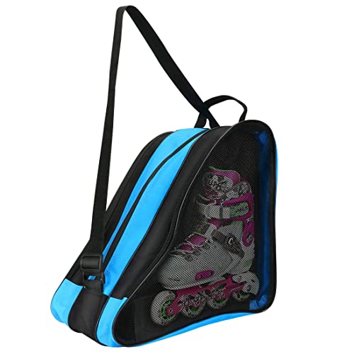 PERFETSELL Mochila para Patines Bolsa Patines para Guardar Patines en Linea Patines de Cuatro Ruedas Patines Roller Patinaje Artistico 3 Compartimentos Bolsa para Patines Casco Protecciones 39x30x20cm