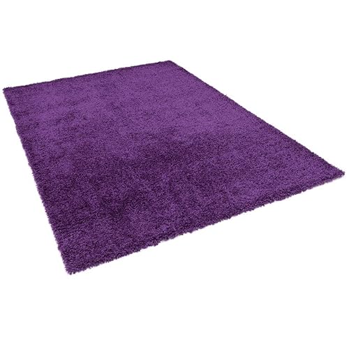 Pergamon Fluffy - Alfombra Shaggy de Pelo Largo y denso - Morado - 5 Tamaños