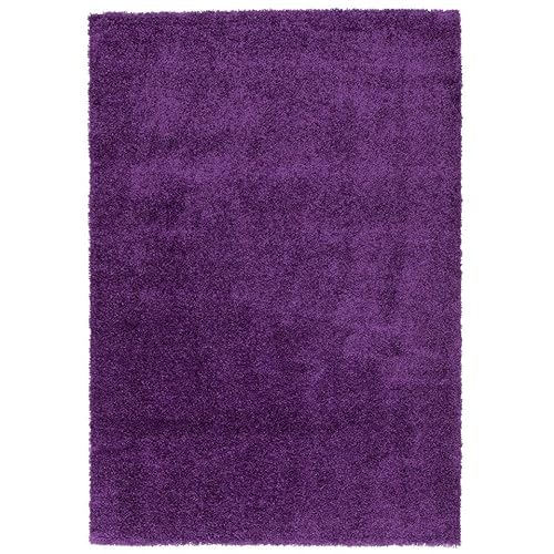 Pergamon Fluffy - Alfombra Shaggy de Pelo Largo y denso - Morado - 5 Tamaños