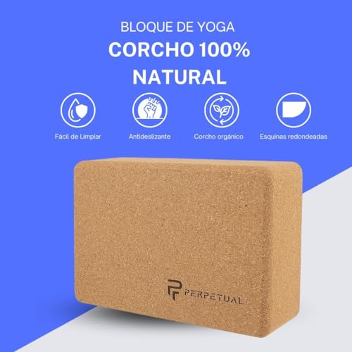 PERPETUAL Bloque de Yoga de Corcho (Pack de 2 Unidades Corcho)