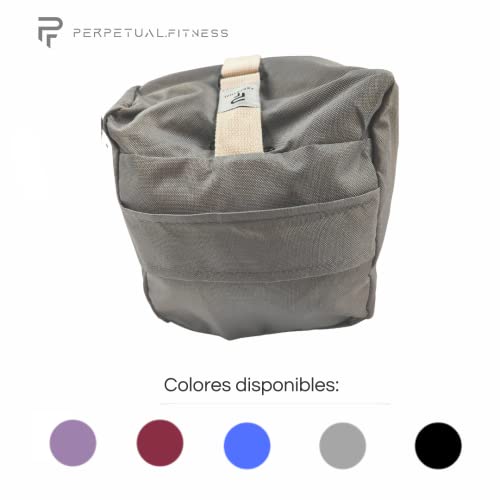 PERPETUAL Bolsa Esterilla de Yoga Pilates - Funda Transporte Viaje - Mat Bag con Correa Ajustable y Bolsillo Interior - Tamaño Grande Compatible Esterilla hasta 65cm Ancho - Unisex Hombre Mujer (Gris)