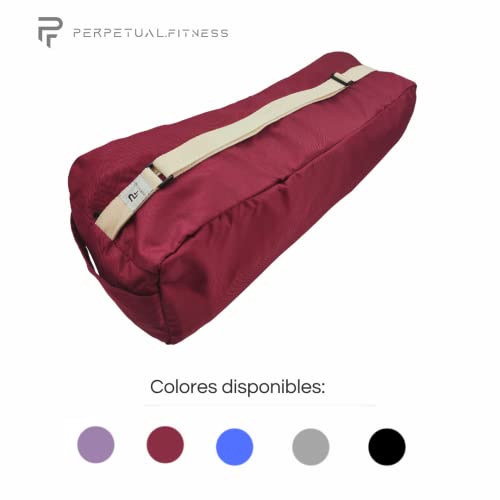 PERPETUAL Bolsa Esterilla de Yoga Pilates - Funda Transporte Viaje - Mat Bag con Correa Ajustable y Bolsillo Interior - Tamaño Grande Compatible Esterilla hasta 65cm Ancho - Unisex Hombre Mujer (Rojo)