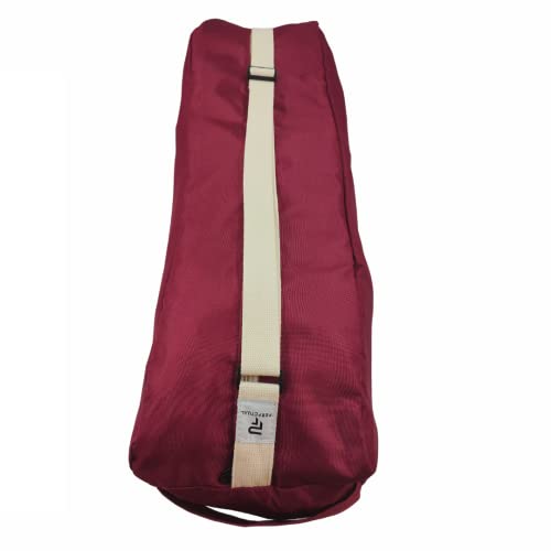 PERPETUAL Bolsa Esterilla de Yoga Pilates - Funda Transporte Viaje - Mat Bag con Correa Ajustable y Bolsillo Interior - Tamaño Grande Compatible Esterilla hasta 65cm Ancho - Unisex Hombre Mujer (Rojo)