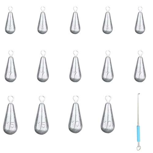 Pesas De Pesca Plomo, Plomada Pesca, 14 Piezas Pesca Sinker, Pesas de Pesca, Plomo de Pesca Pesas de Pesca, Kit De Pesas De Pesca, Accesorios De Pesca, para Pesca de Mar y Agua Dulce, 5g/7g/10g/15g