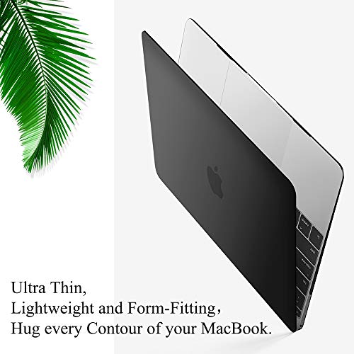 PETERONG Funda Dura Case para MacBook 12 Pulgadas 2015/2016/2017(Modelo A1534), Delgado Cubierta Plástico Dura Case Carcasa Compatible con MacBook 12 Pulgadas(Negro)