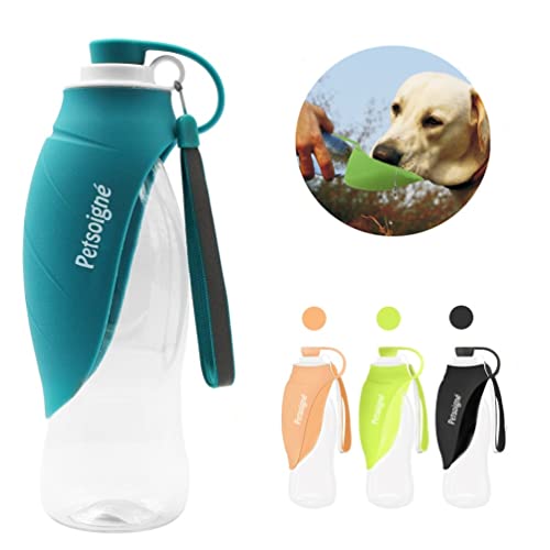 Petsoigné Botella de Agua para Perros Portátil Botella para Perros de Silicona para Salir (Azul)