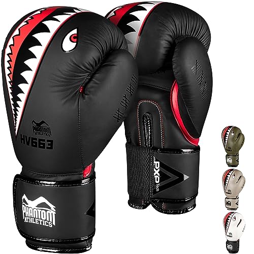 Phantom Fight Squad Guantes de Boxeo MMA Thai Boxing Gloves | Hombres (Fight Squad - Negro, 10 Oz)