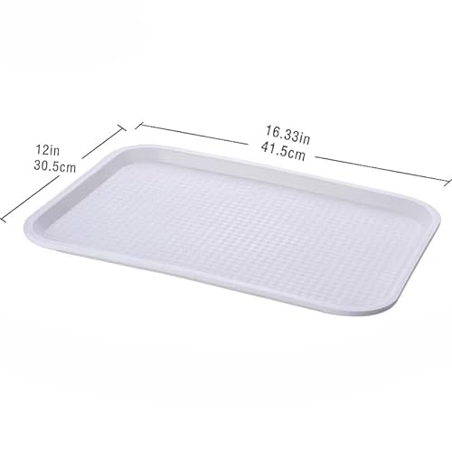 PHCOMRICH 2 palés, Bandeja de Servicio Multiusos, Blanco y Negro, Antideslizante, Material de Polipropileno Apto para Alimentos, Tres tamaños (Blanco 41,5 x 30,5 cm)